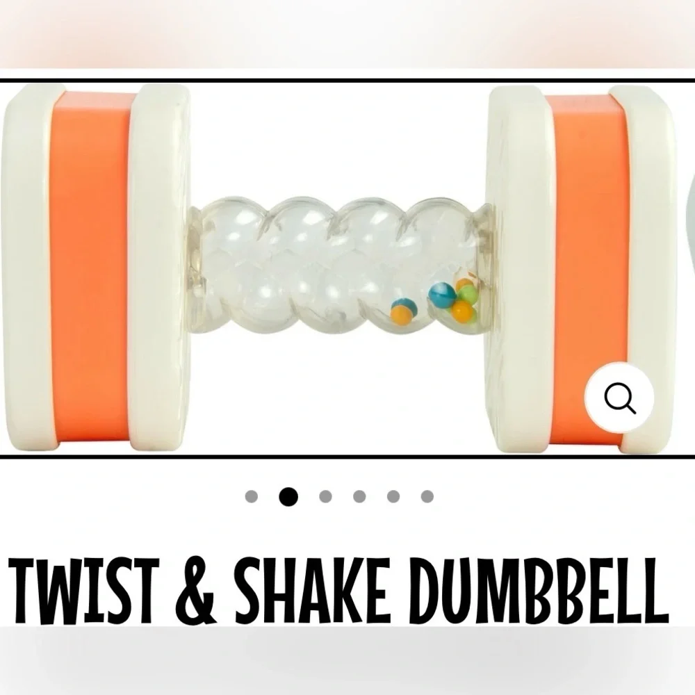 Twist & Shake Dumbbell Toy - Orange and White